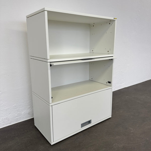Zurbuchen Tamos Kombischrank - 3 Module - Weiss - 2 x Klappe - 1 x Regal oben - ohne Schliessung