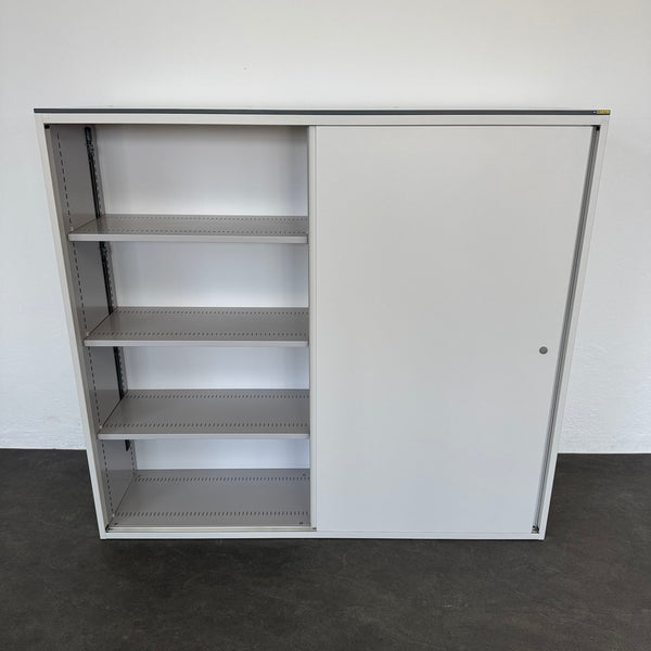 Lista Office LO Storage Schiebetür-Aktenschrank 4-OH - Weiss - ohne Schloss