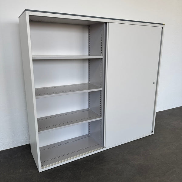 Lista Office LO Storage Schiebetür-Aktenschrank 4-OH - Weiss - ohne Schloss