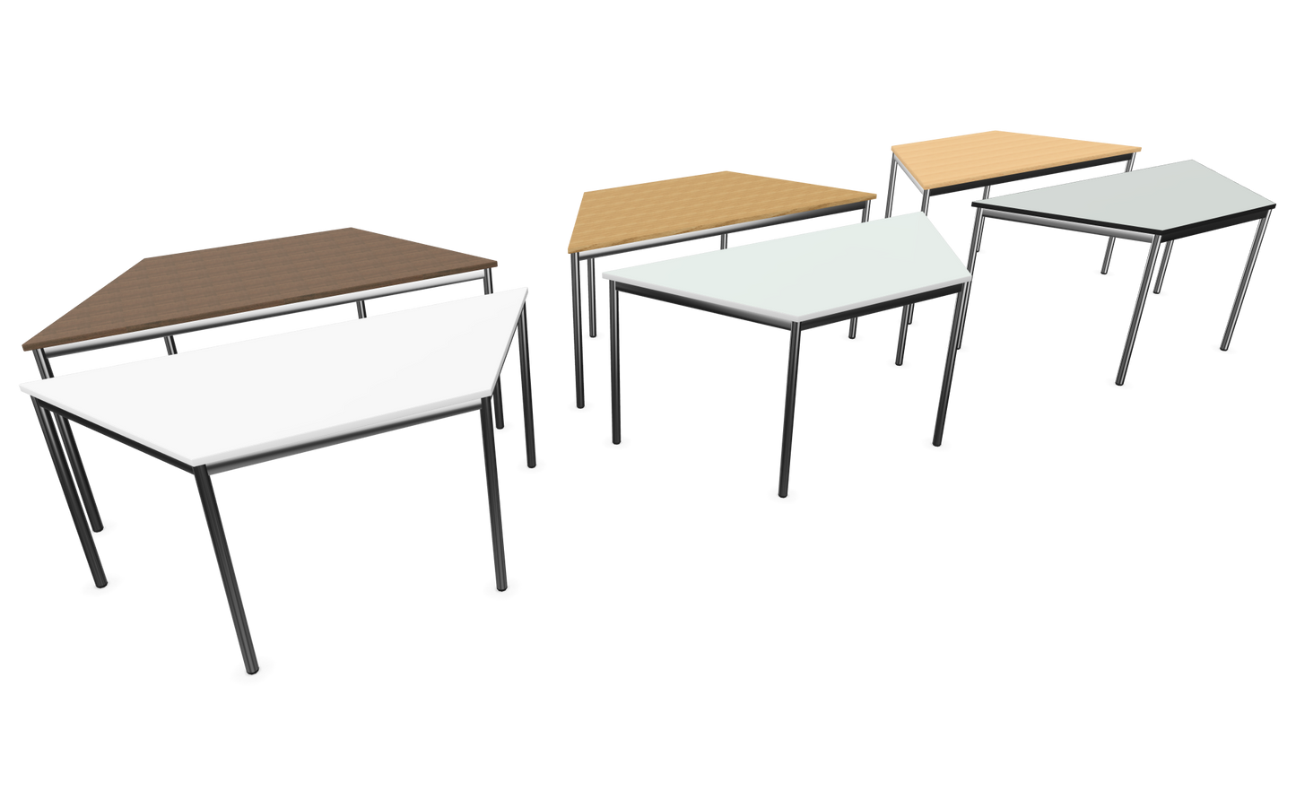 Dietiker Atos I Besprechungstisch Trapez - HPL Platte - Silver Grey