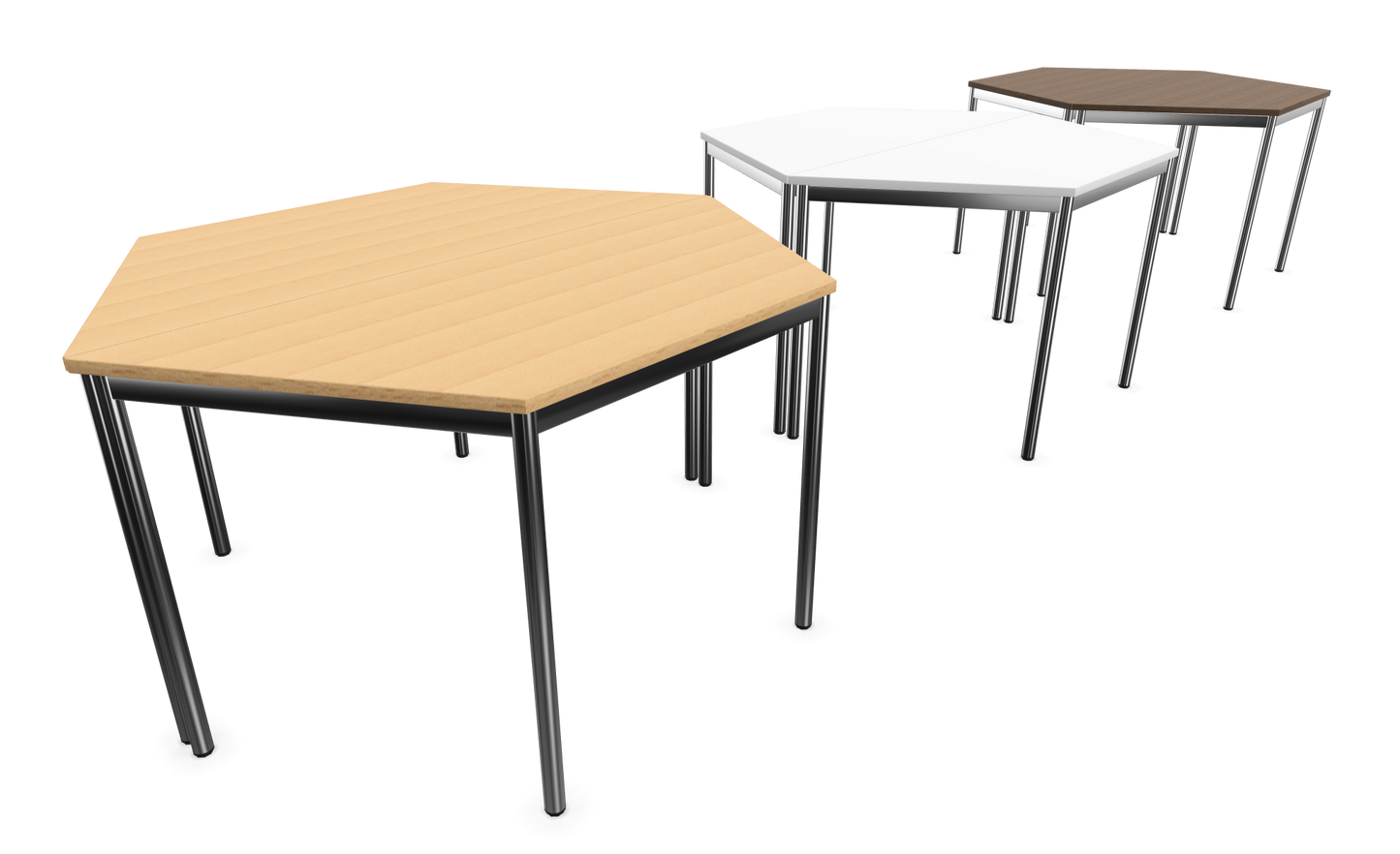 Dietiker Atos I Besprechungstisch Trapez - HPL Platte - Silver Grey