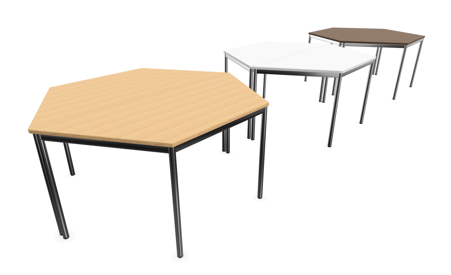 Dietiker Atos I Besprechungstisch Trapez - HPL Platte - Silver Grey