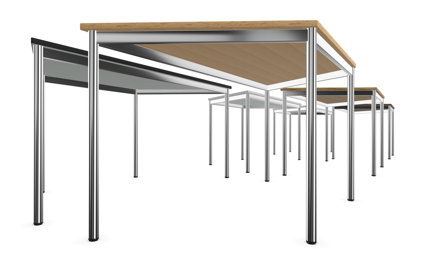 Dietiker Atos I Besprechungstisch Trapez - HPL Platte - Silver Grey