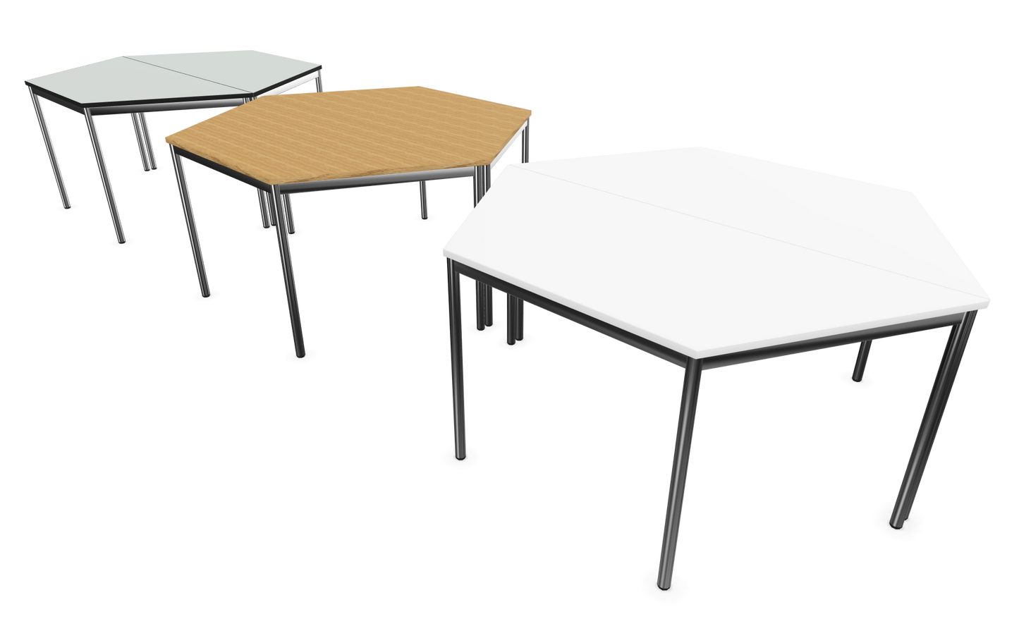 Dietiker Atos II Besprechungstisch Trapez - HPL Platte - Yorkshire Oak
