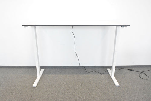 Haworth Lyft Sitz-Steh Schreibtisch elektrisch höhenverstellbar von 650 -1250mm - 1800x800mm - Spanplatte Weiss