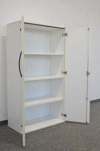 Stilo Classic Flügeltürschrank für 4 Ordner-Reihen 800mm breit - ohne Schlüssel - Spanplatte Weiss