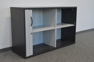 Elan Euroffice Lateralschrank für 2 Ordner-Reihen mit Schlüssel - 1200mm breit - Spanplatte Anthrazit