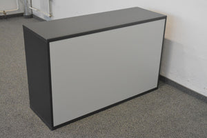 Elan Euroffice Lateralschrank für 2 Ordner-Reihen mit Schlüssel - 1200mm breit - Spanplatte Anthrazit