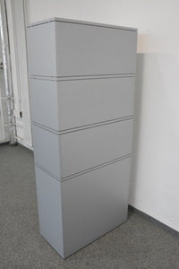 Zurbuchen Tamos Kombischrank für 2 Ordner-Reihen + 3 Hängeregister-Auszüge - mit Schlüssel - 800mm breit - MDF Silbergrau