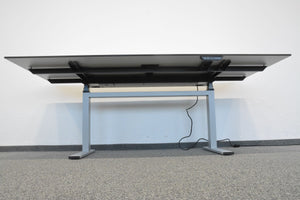 Lista Office Choice Sitz-Steh Schreibtisch elektrisch höhenverstellbar von 680-1300mm - 2000x900mm Vollkern HPL Platte Weiss