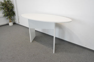 Top Design Stehbartisch Oval fixe Höhe von 1050mm - 2000x860mm - Spanplatte - Weiss