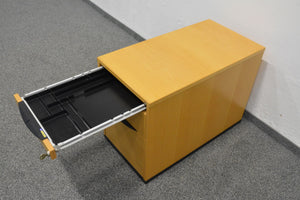 Elan Euroffice Unterstell-Korpus mit Hängeregister mit Schlüssel - Spanplatte Buche