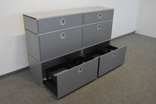 Laden Sie das Bild in den Galerie-Viewer, Denz D3 Sideboard mit 4 Auszügen + 2 Schubladen 1600mm breit - ohne Schlüssel - MDF Anthrazit