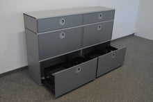 Laden Sie das Bild in den Galerie-Viewer, Denz D3 Sideboard mit 4 Auszügen + 2 Schubladen 1600mm breit - ohne Schloss - MDF Anthrazit