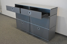Laden Sie das Bild in den Galerie-Viewer, Denz D3 Sideboard mit 4 Auszügen + 2 Schubladen 1600mm breit - ohne Schloss - MDF Anthrazit