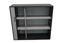 Laden Sie das Bild in den Galerie-Viewer, Elan Euroffice Lateralschrank für 3 Ordner-Reihen 1200mm breit - ohne Schlüssel - Holz Anthrazit