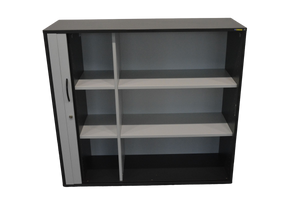 Elan Euroffice Lateralschrank für 3 Ordner-Reihen 1200mm breit - ohne Schlüssel - Holz Anthrazit