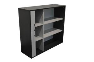 Elan Euroffice Lateralschrank für 3 Ordner-Reihen 1200mm breit - ohne Schlüssel - Holz Anthrazit