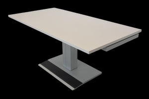 Denz Classic Sitz-Steh Schreibtisch von 740 -1240mm - 1800x900 mm - Spanplatte - Lichtgrau