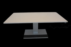 Denz Classic Sitz-Steh Schreibtisch von 740 -1240mm - 1800x1000 mm - Spanplatte - Lichtgrau