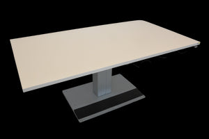 Denz Classic Sitz-Steh Schreibtisch von 740 -1240mm - 1800x1000 mm - Spanplatte - Lichtgrau