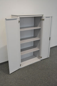 Lista Office Storage Flügeltür-Aktenschrank für 4 Ordner-Reihen 800mm breit - ohne Schlüssel - Metall - Weiss