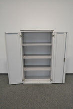 Laden Sie das Bild in den Galerie-Viewer, Lista Office Storage Flügeltür-Aktenschrank für 4 Ordner-Reihen 800mm breit - ohne Schlüssel - Metall - Weiss