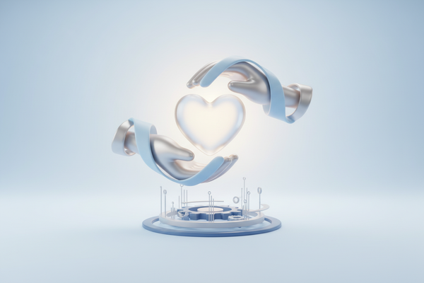 Figuren helfen einander und symbolisieren das aktive Engagement von MC Officeshop