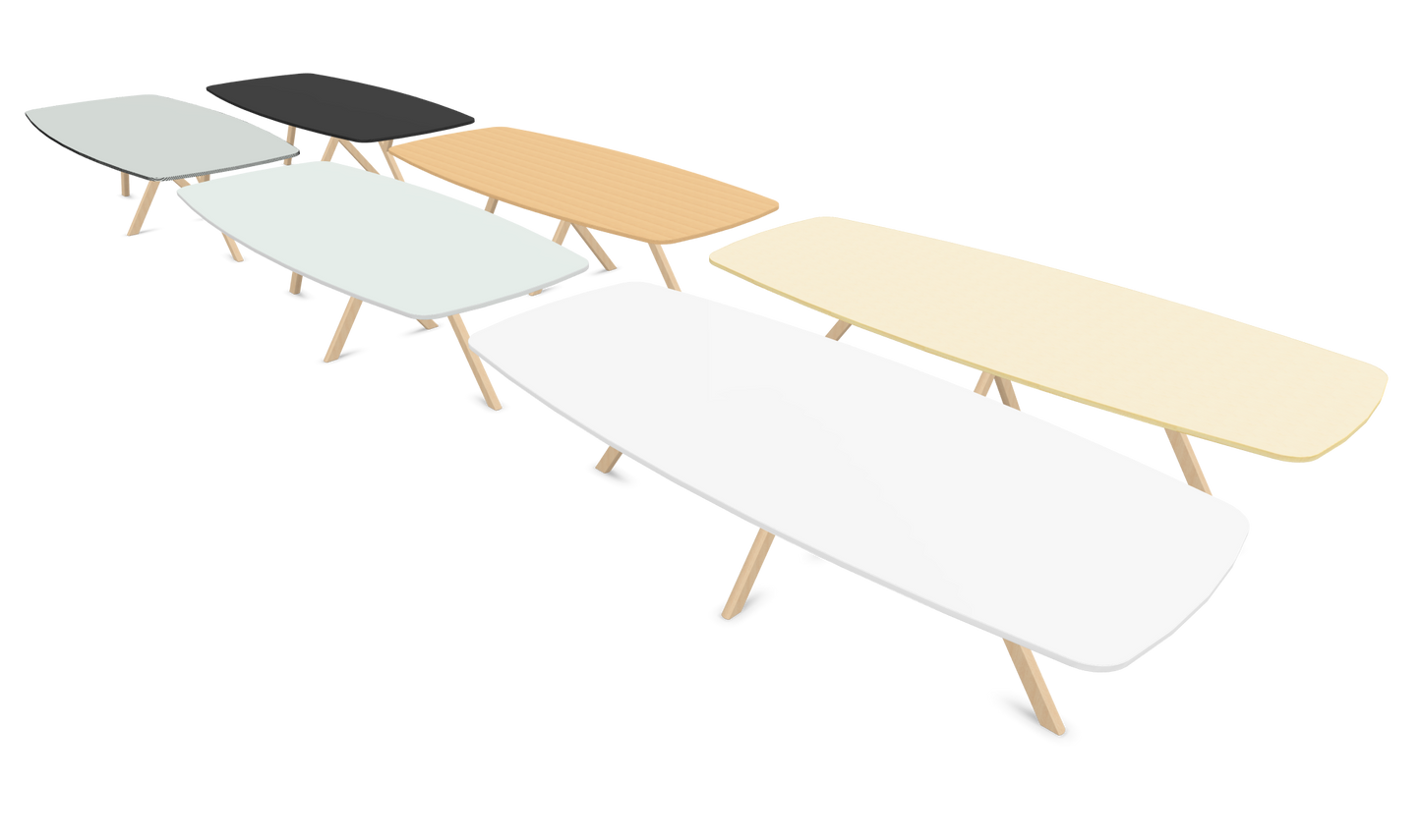 Dietiker Felber T14 Sitzungstisch - HPL Platte - Pearl White