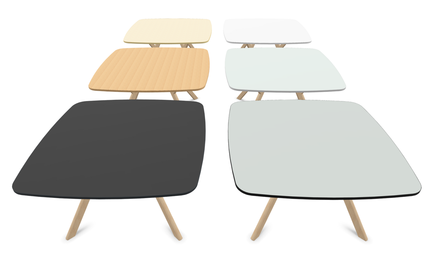 Dietiker Felber T14 Sitzungstisch - HPL Platte - Pearl White