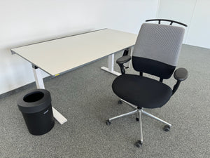 Lista Office + Vitra Extend+Oson Kombination - Spanplatte Weiss/Anthrazit