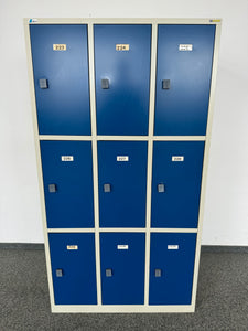 Lista Office Locker Flügeltür-Schrank mit 9 Fächern - Metall Grau