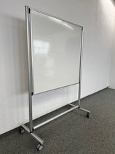 Laden Sie das Bild in den Galerie-Viewer, O+C System Tafelständer fahrbar Whiteboard + Pinwand - Metall Weiss