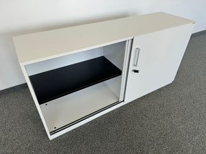 Steelcase Share It Schiebetürschrank für 2 Ordner-Reihen 1600mm - mit Schlüssel - Spanplatte - Lichtgrau Hell