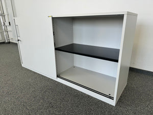 Steelcase Share It Schiebetürschrank für 2 Ordner-Reihen 1600mm - mit Schlüssel - Spanplatte - Lichtgrau Hell