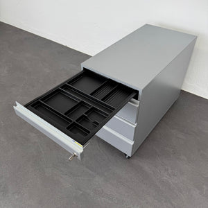 Denz D3 Roll-Korpus mit 4 Schubladen mit Schlüssel - MDF Anthrazit Metalisé