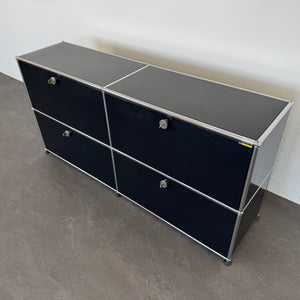 USM-Haller Classic Sideboard mit 4 Auszügen mit Schlüssel - Metall Schwarz