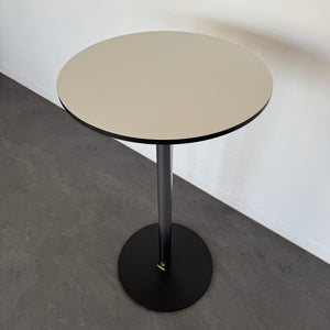 Top Design Classic Bistrostehtisch fixe Höhe von 1100 - 600mm Durchmesser - HPL Platte Weiss