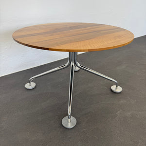Top Design Exclusiv Lounge-Table fixe Höhe von 415mm - 700mm Durchmesser Holz Nussbaum