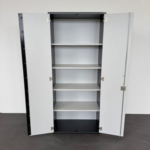 Elan Euroffice Flügeltür-Aktenschrank für 5 Ordner-Reihen 800mm breit - mit Schlüssel Spanplatte Anthrazit