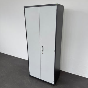 Elan Euroffice Flügeltür-Aktenschrank für 5 Ordner-Reihen 800mm breit - ohne Schlüssel Spanplatte Anthrazit
