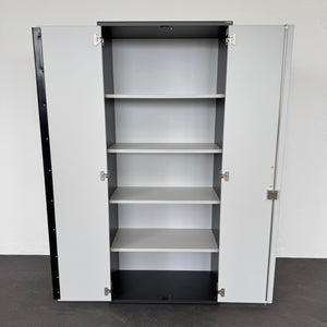 Elan Euroffice Flügeltür-Aktenschrank für 5 Ordner-Reihen 800mm breit - ohne Schlüssel Spanplatte Anthrazit
