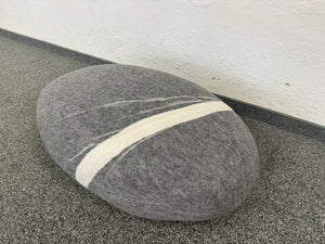 ficetimesone Pouf stONE No.5 Light Gray - Stoff Grau gemustert