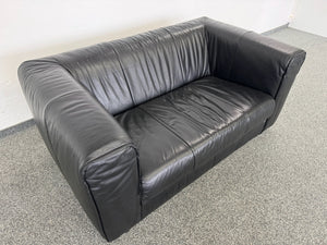 Top Design Elegant Sofa mit Armlehnen - Leder - Schwarz