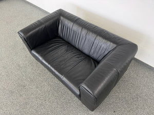 Top Design Elegant Sofa mit Armlehnen - Leder - Schwarz