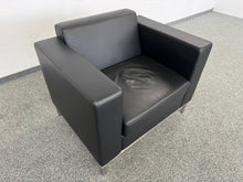 Laden Sie das Bild in den Galerie-Viewer, Top Design EleganteforOne Lounge-Sessel - Leder Schwarz