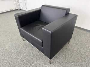 Top Design EleganteforOne Lounge-Sessel - Leder Schwarz