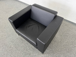 Top Design EleganteforOne Lounge-Sessel - Leder Schwarz