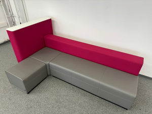 Bene PARCS CAUSEWAY Lounge Sofa für 5 Personen - Kunstleder Grau