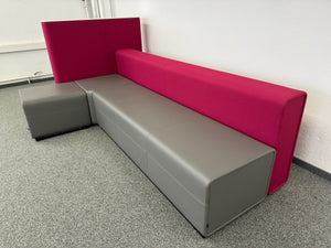 Bene PARCS CAUSEWAY Lounge Sofa für 5 Personen - Kunstleder Grau